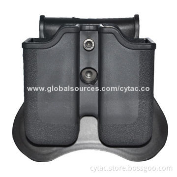 Tactical Black Polymer Belt Paddle Magazine Pouch for Taurus 24/7, Concealed Carry Design